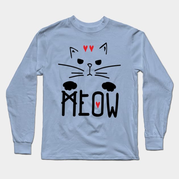 Meow Meow Meow Long Sleeve T-Shirt by CindyS